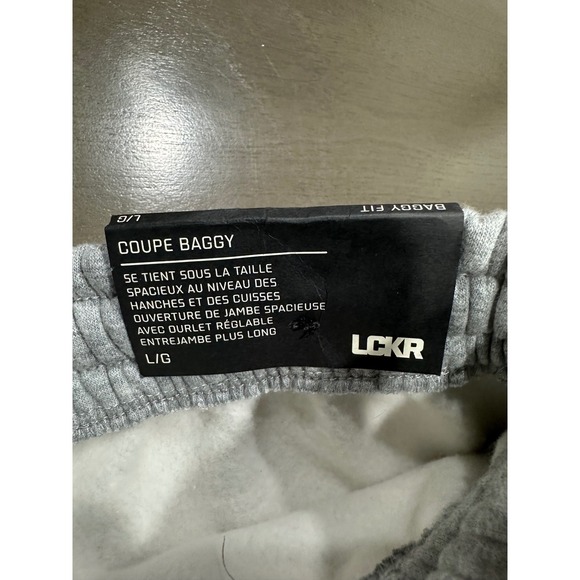 LCKR Mens Baggy Fit Fleece Cargo Sweatpants Heather Grey Large NWT Wide Leg - Picture 8 of 13